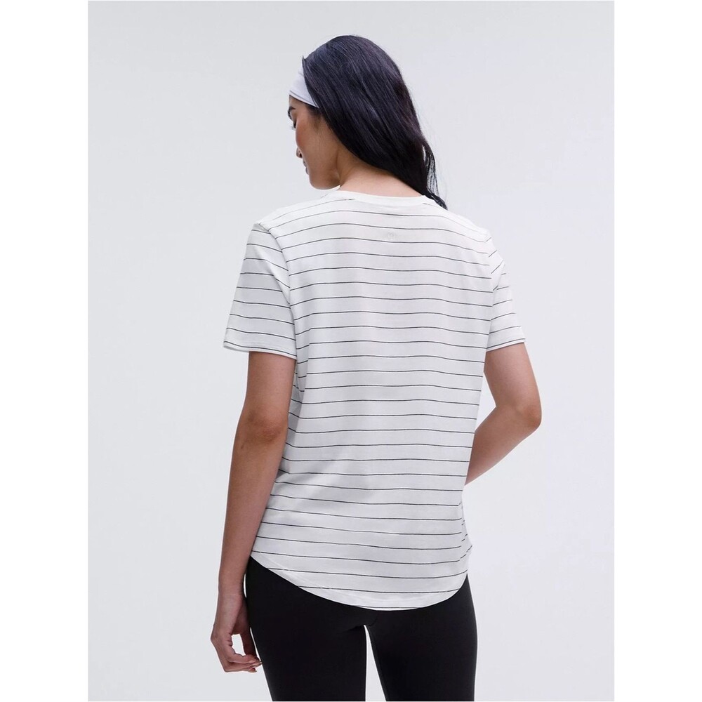 Lululemon Love Crewneck Curved Hem Striped T Shirt size 6 - Picture 3 of 7